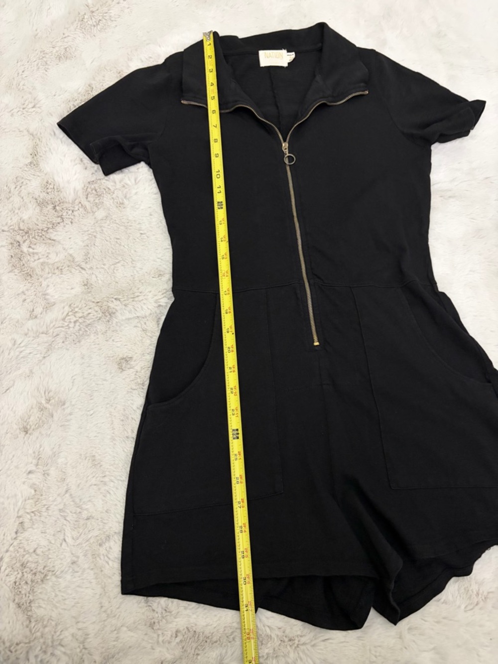 Nation LTD Lex Romper Black Zip Front Collared Short Sleeve Utility Playsuit S - Picture 6 of 12